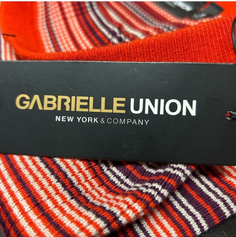 NEW YORK & CO-Gabrielle Union-Vibrant Striped Maxi Skirt